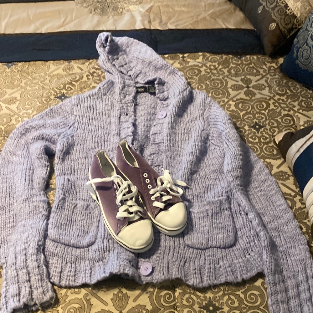 Shoes and sweater coat